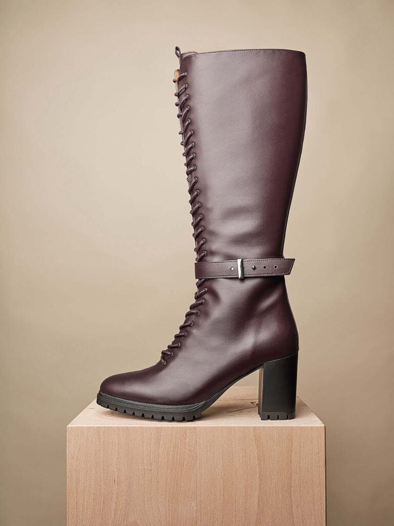 Bhava lace up boots in burgundy