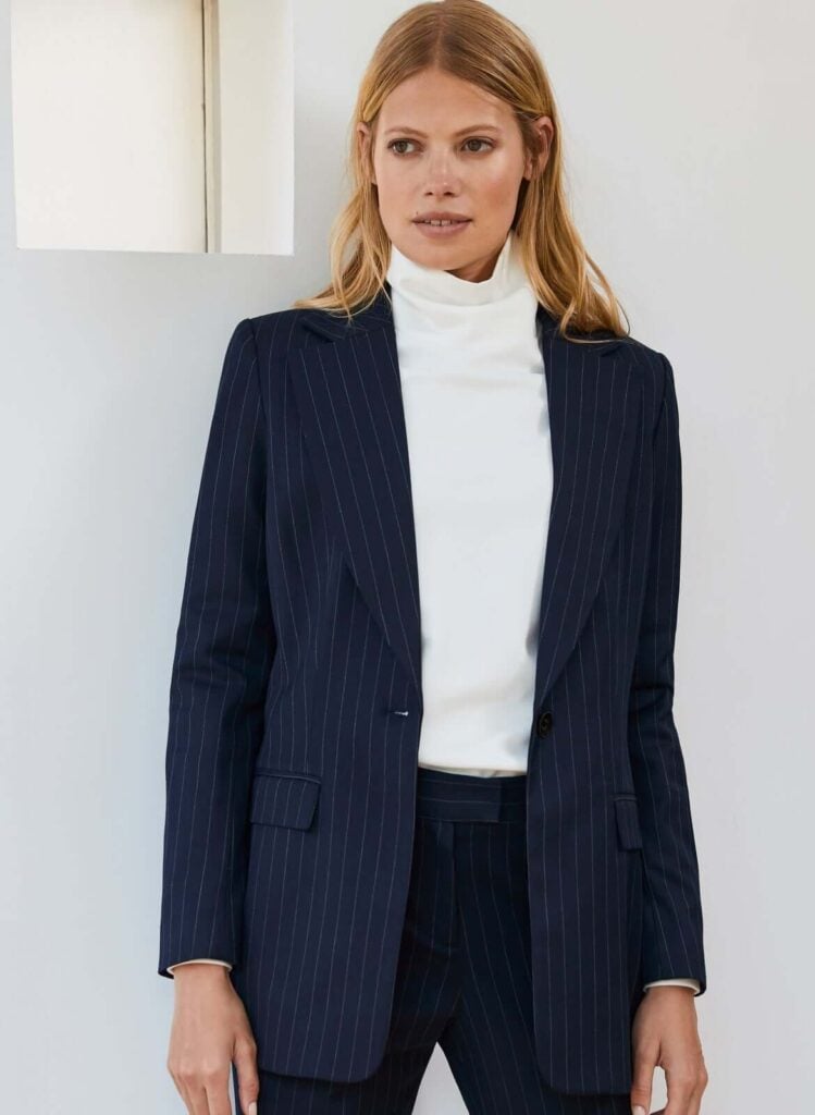 Baukjen pinstripe sustainable blazer
