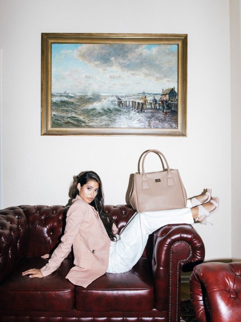 Melina Bucher Vegan Handbag displayed on model