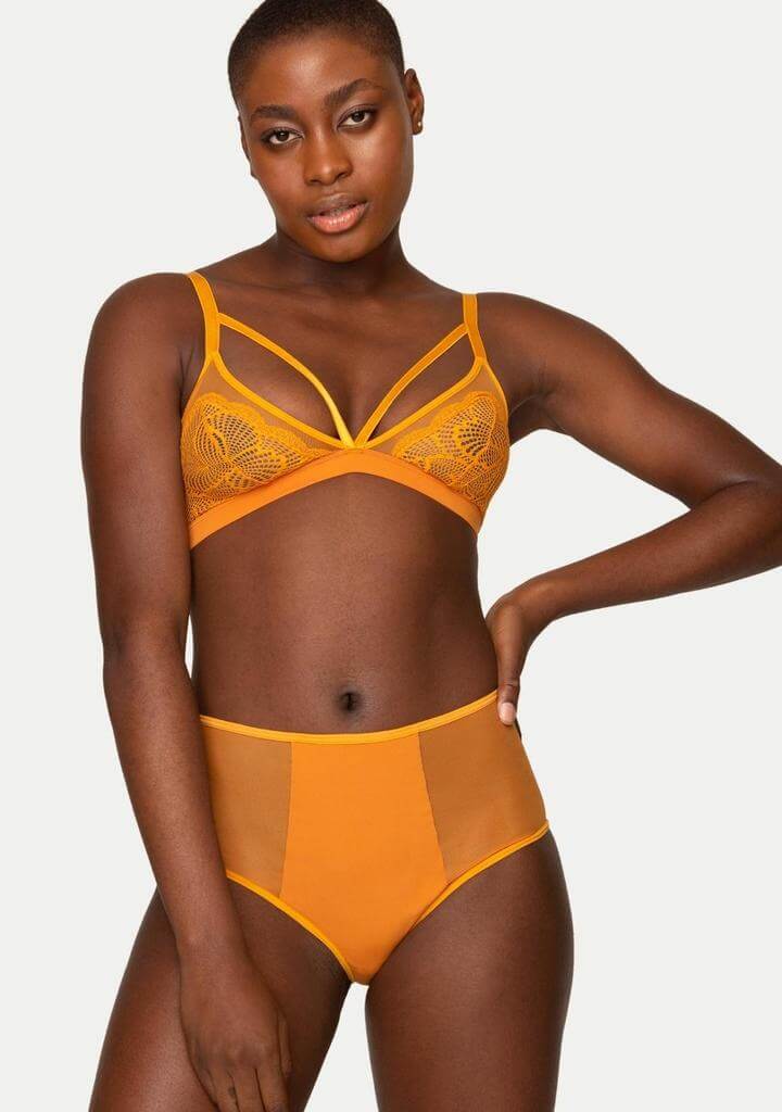 Naja orange sexy bra and pants lingerie set