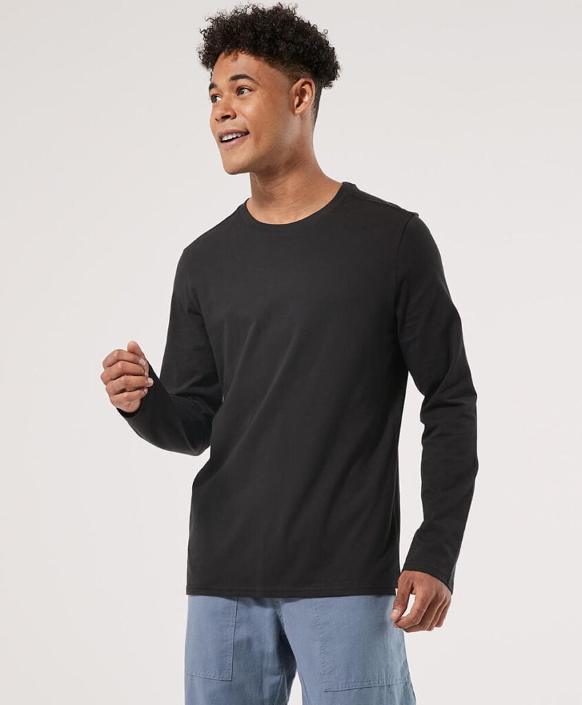 Pact mens organic cotton long sleeve t shirt