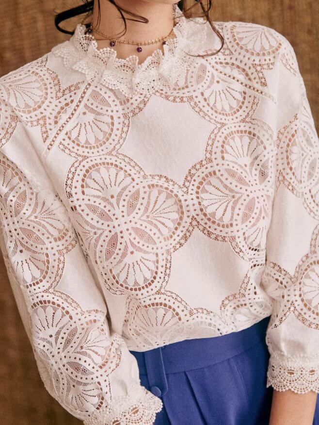 Sezane sustainable blouses white