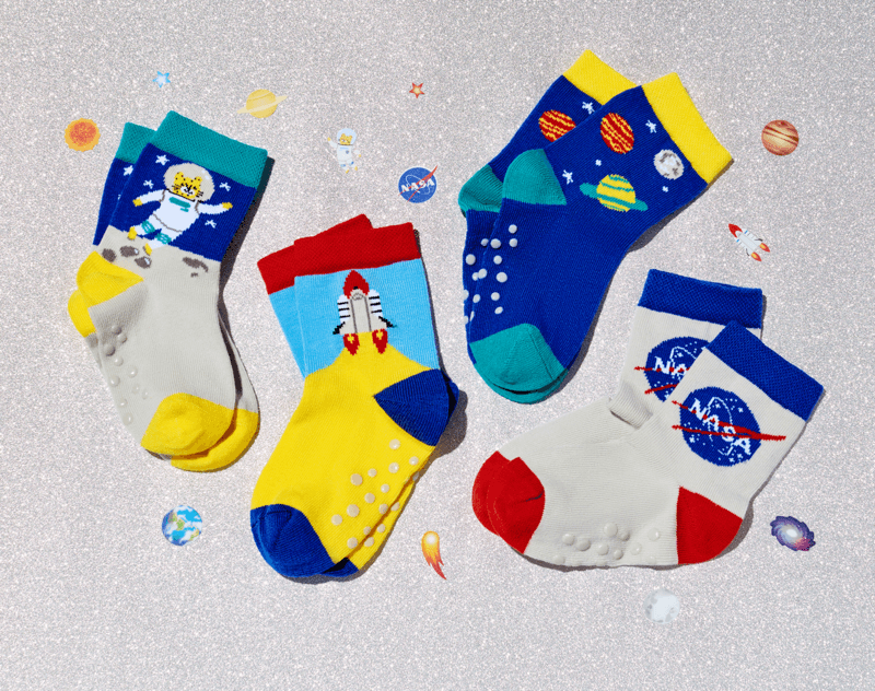 Ten Little, kids ankle socks with NASA designs
