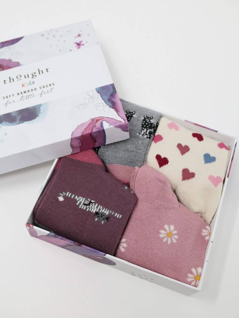 Thought organic children's socks in gift box